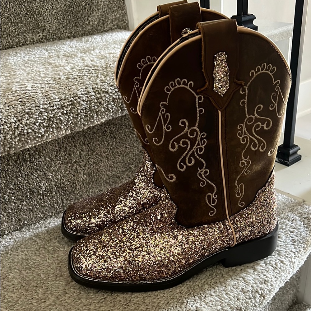 Kids Glitter Cowboy Boots